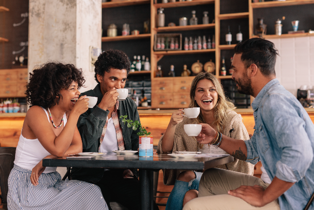 Friends having coffee